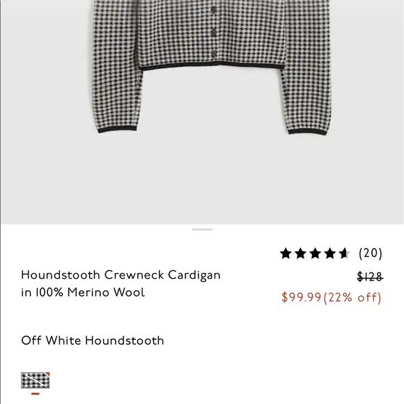 Madewell Houndstooth Crewneck Cardigan in 100% Merino Wool - Picture 10 of 10